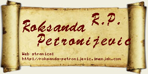 Roksanda Petronijević vizit kartica